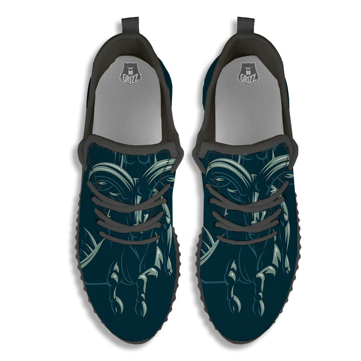 Capricorn Sign Astrology Print Black Walking Shoes-grizzshop