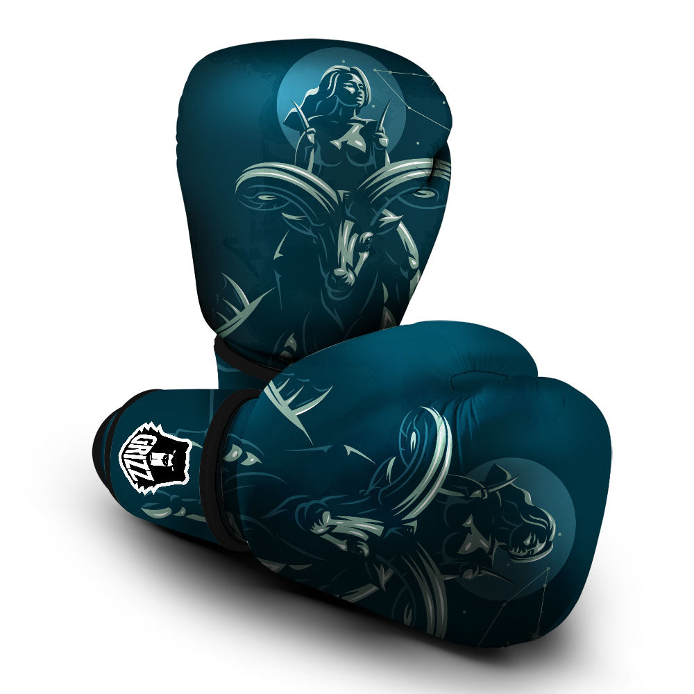 Capricorn Sign Astrology Print Boxing Gloves-grizzshop
