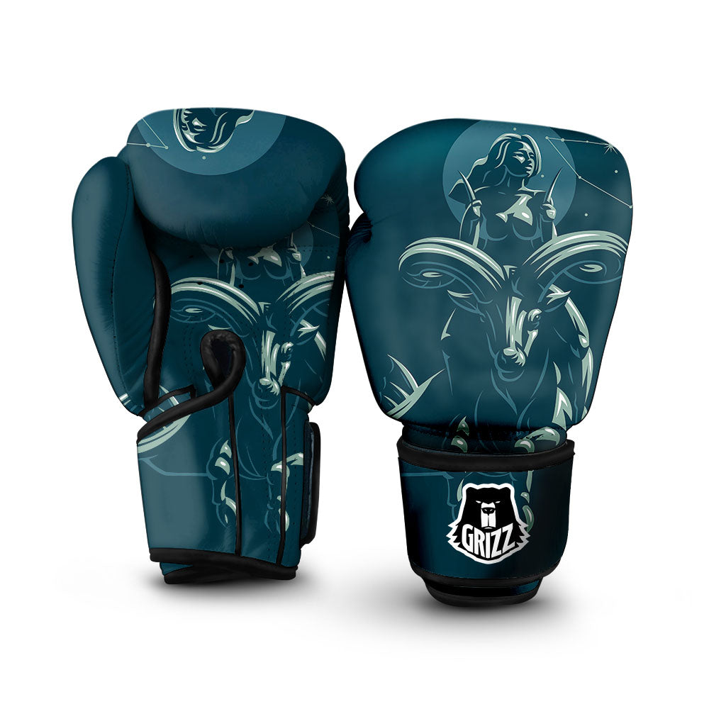 Capricorn Sign Astrology Print Boxing Gloves-grizzshop