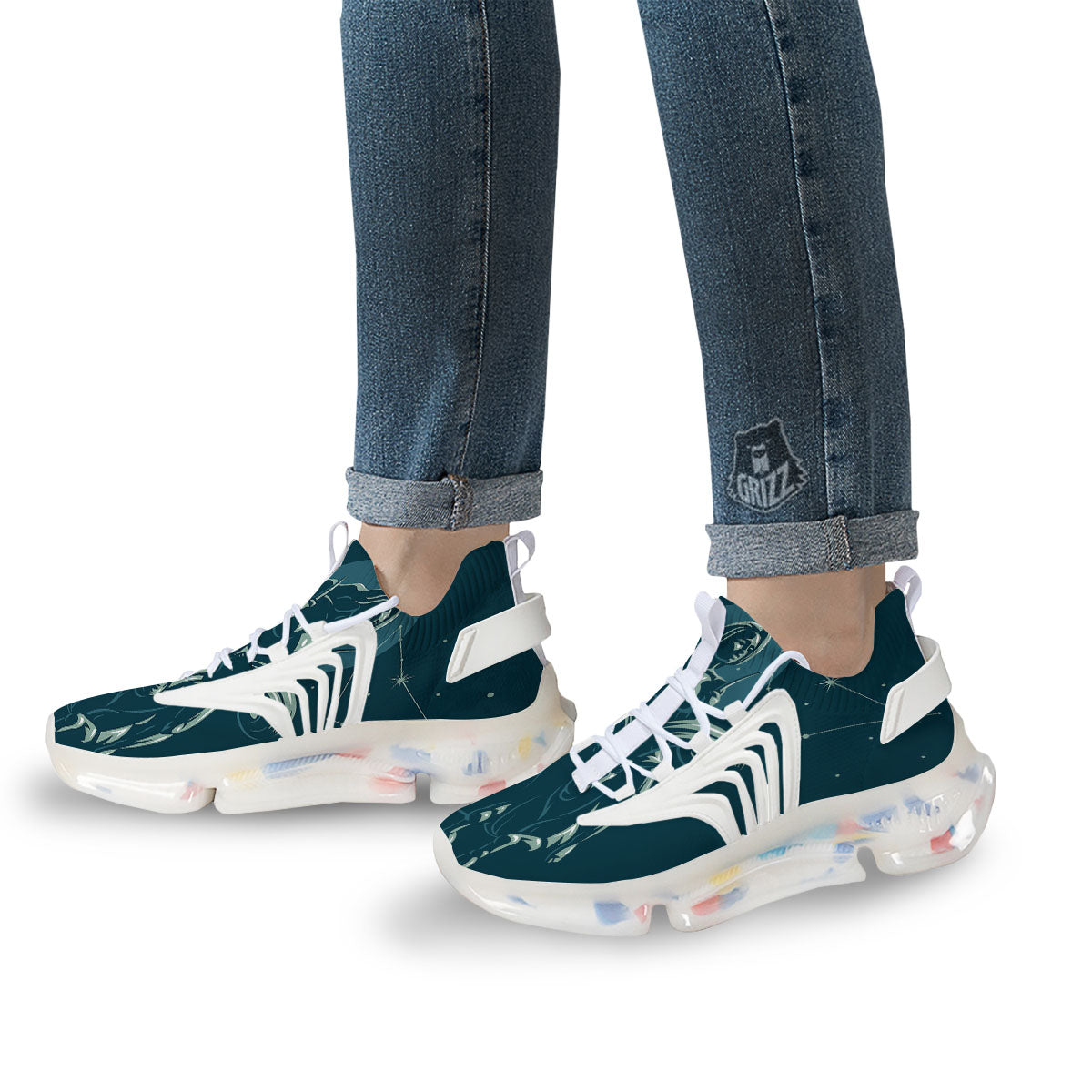 Capricorn Sign Astrology Print White Gym Shoes-grizzshop