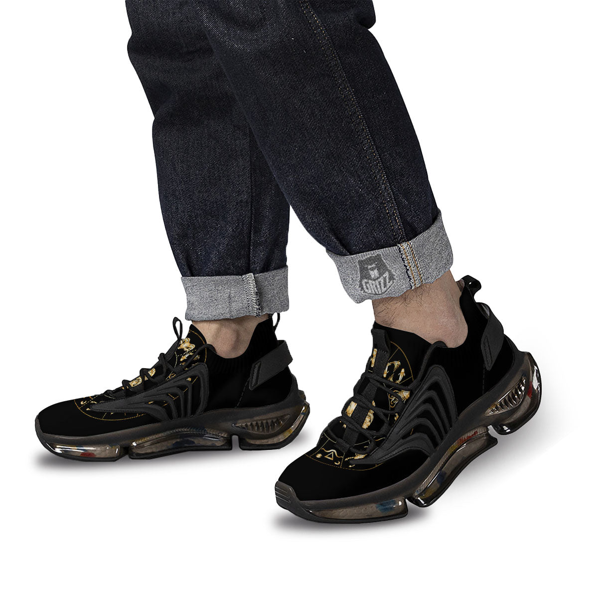 Capricorn Sign Fantasy Print Black Gym Shoes-grizzshop