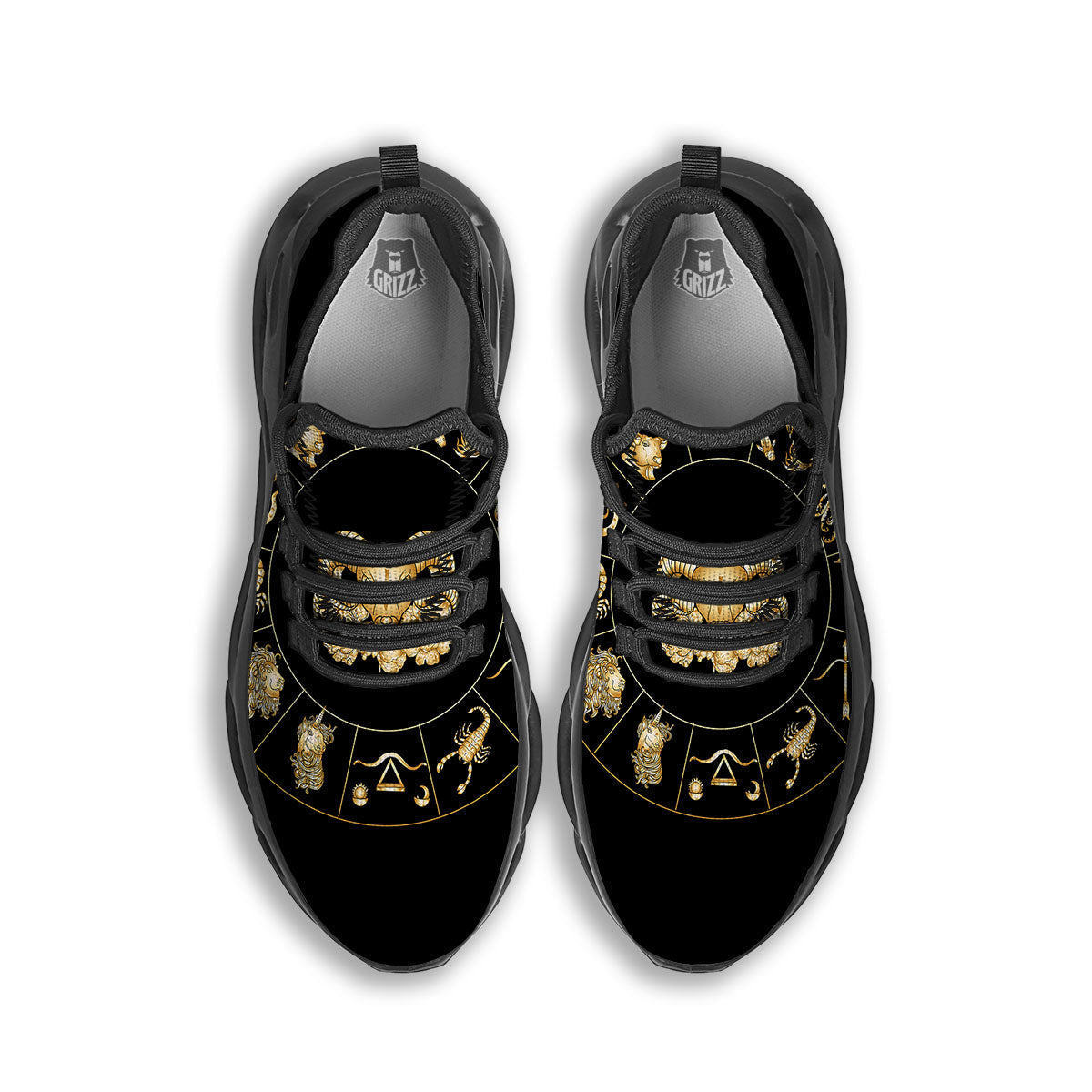Capricorn Sign Fantasy Print Black Running Shoes-grizzshop
