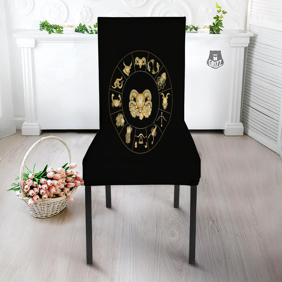 Capricorn Sign Fantasy Print Dining Chair Slipcover-grizzshop