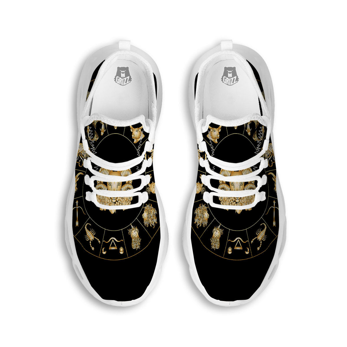 Capricorn Sign Fantasy Print White Running Shoes-grizzshop