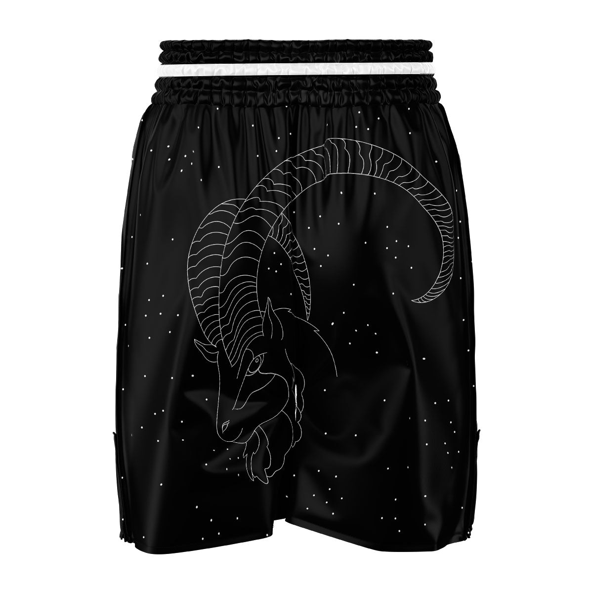 Capricorn Sign White And Black Print Boxing Shorts-grizzshop