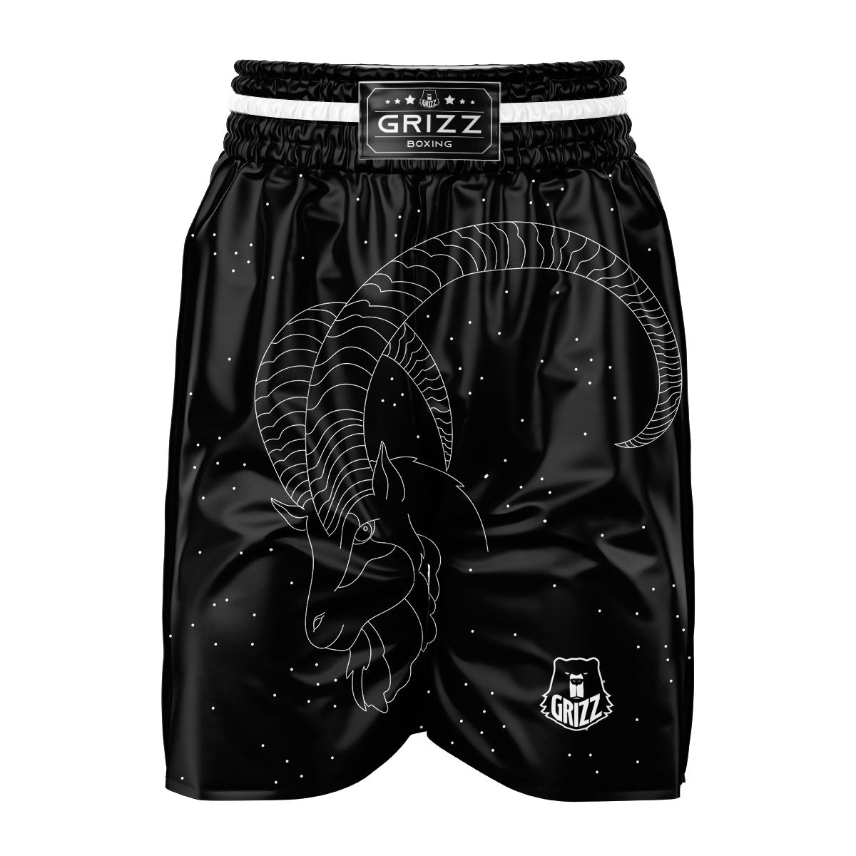 Capricorn Sign White And Black Print Boxing Shorts-grizzshop
