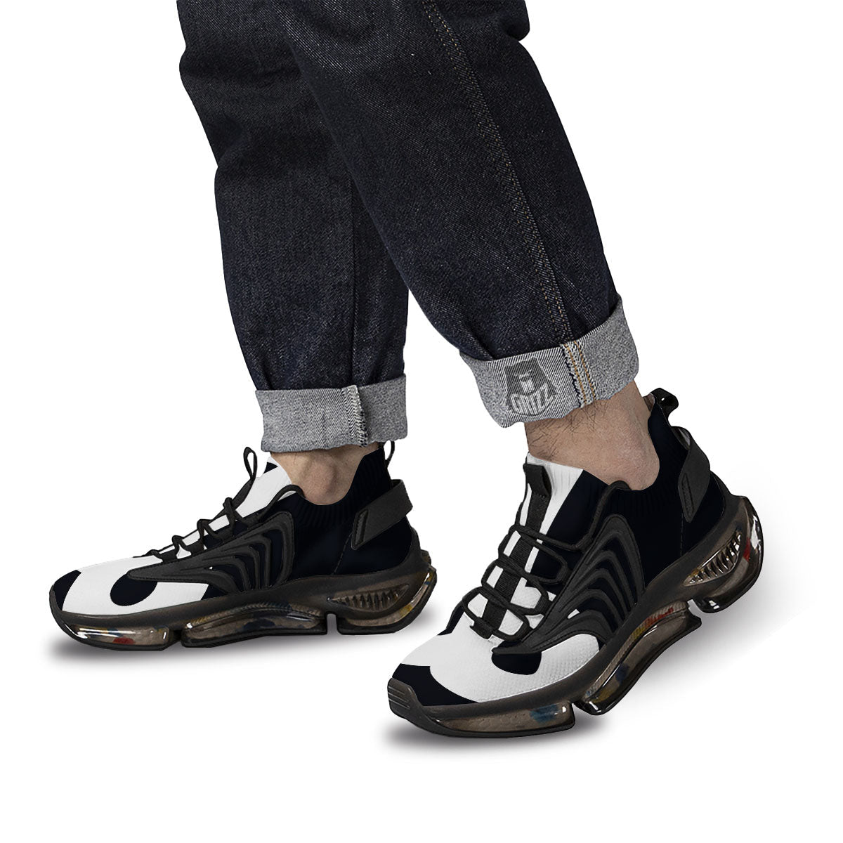 Capricorn Sign Zodiac White And Black Print Black Gym Shoes-grizzshop