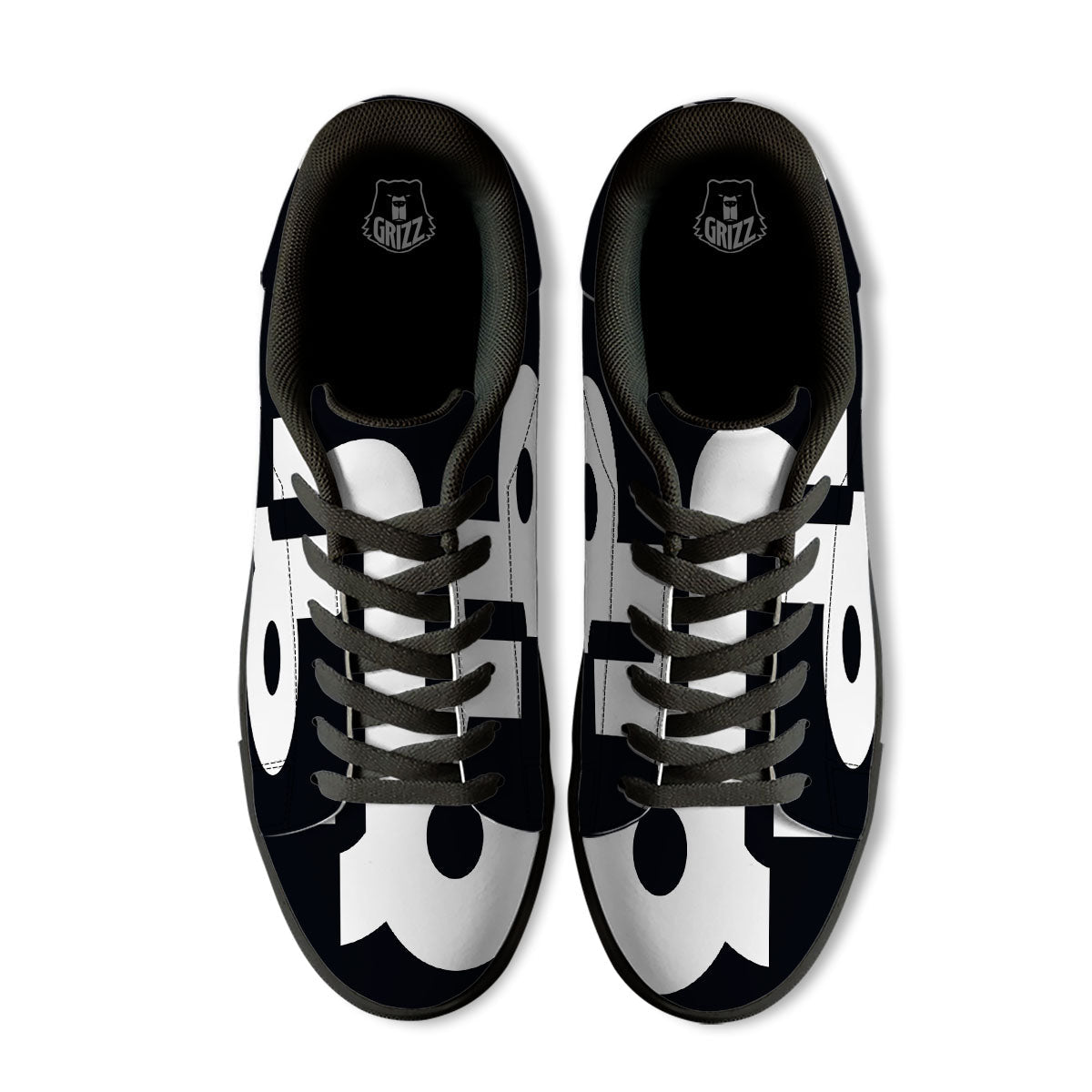 Capricorn Sign Zodiac White And Black Print Black Low Top Sneakers-grizzshop