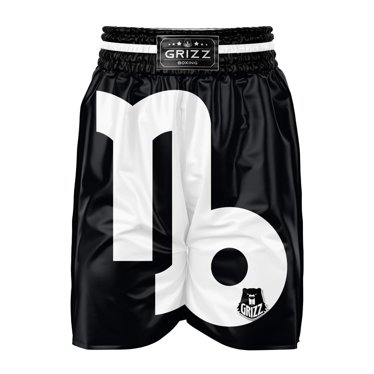 Capricorn Sign Zodiac White And Black Print Boxing Shorts-grizzshop