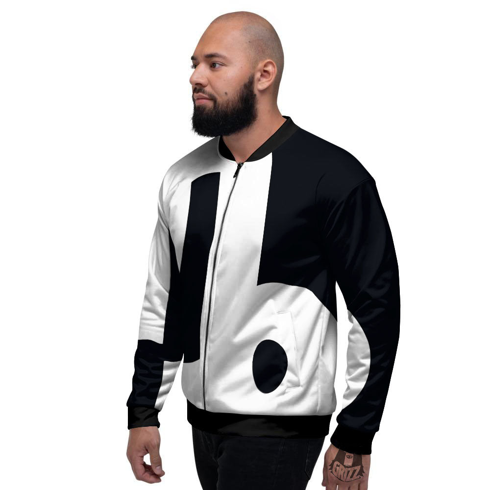 Capricorn Sign Zodiac White And Black Print Men's Bomber Jacket-grizzshop