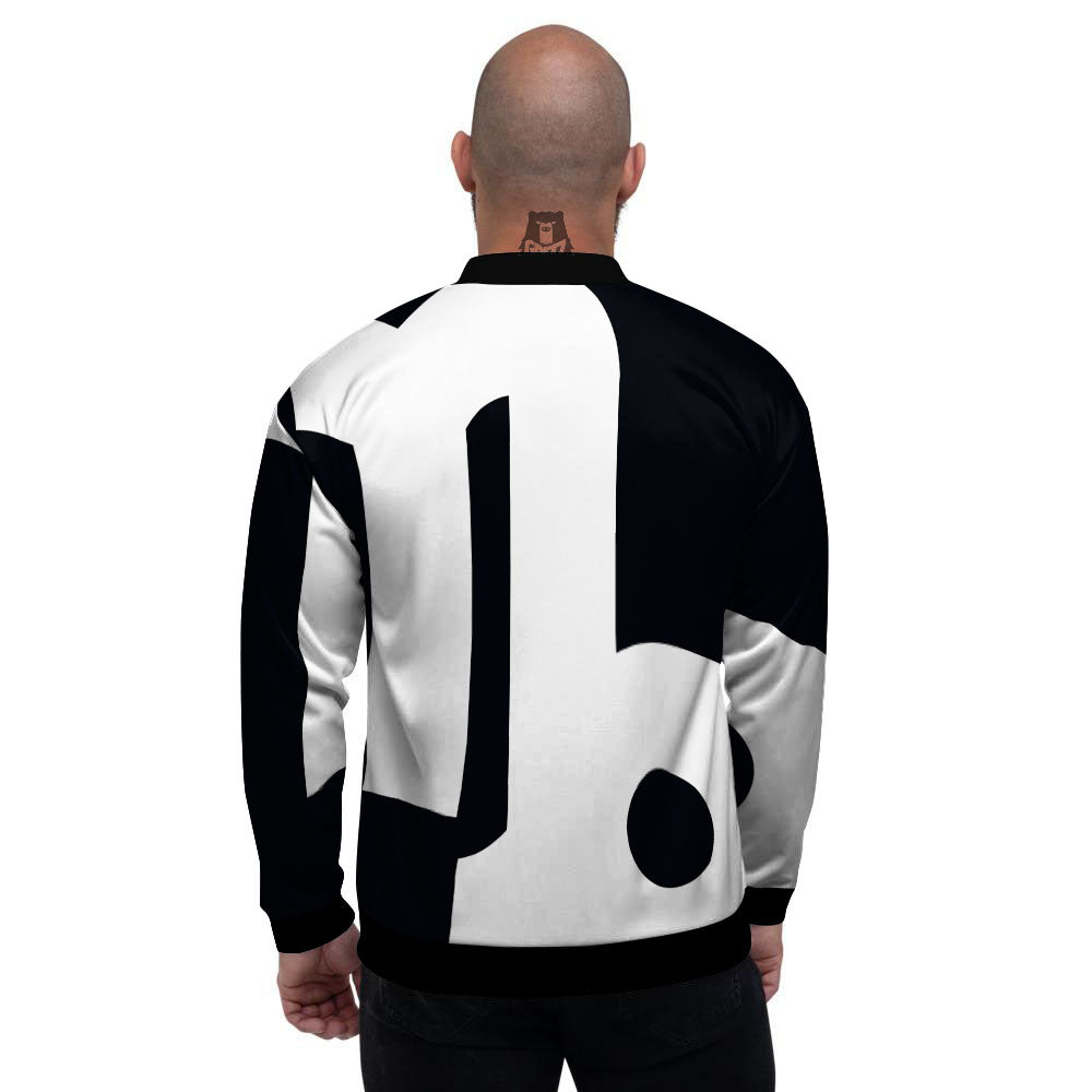 Capricorn Sign Zodiac White And Black Print Men's Bomber Jacket-grizzshop