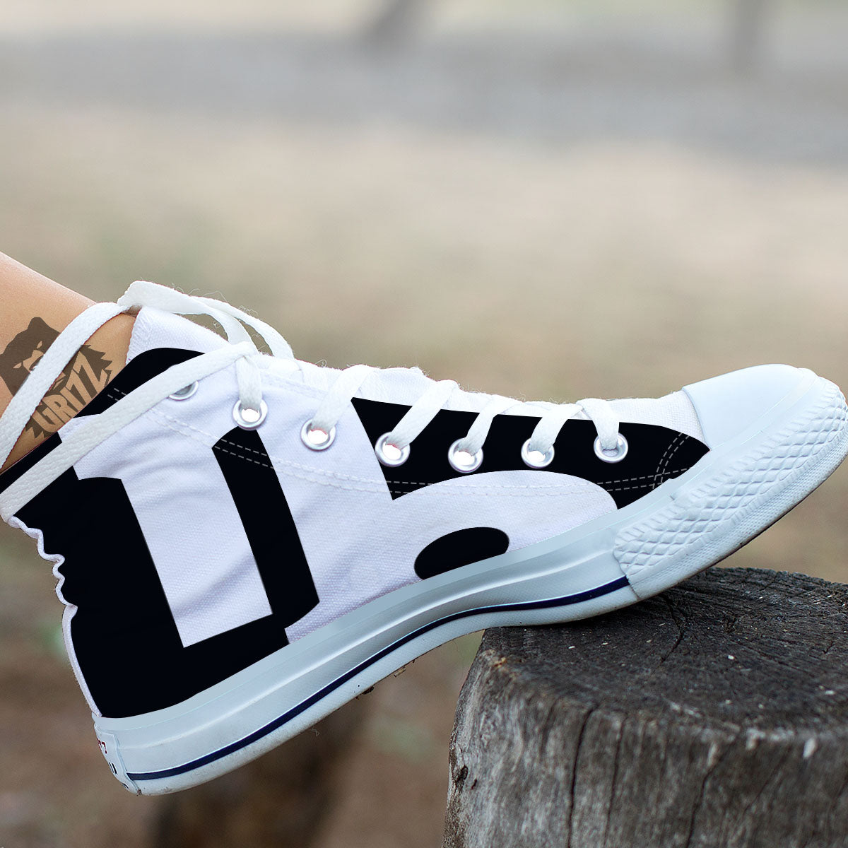 Capricorn Sign Zodiac White And Black Print White High Top Shoes-grizzshop