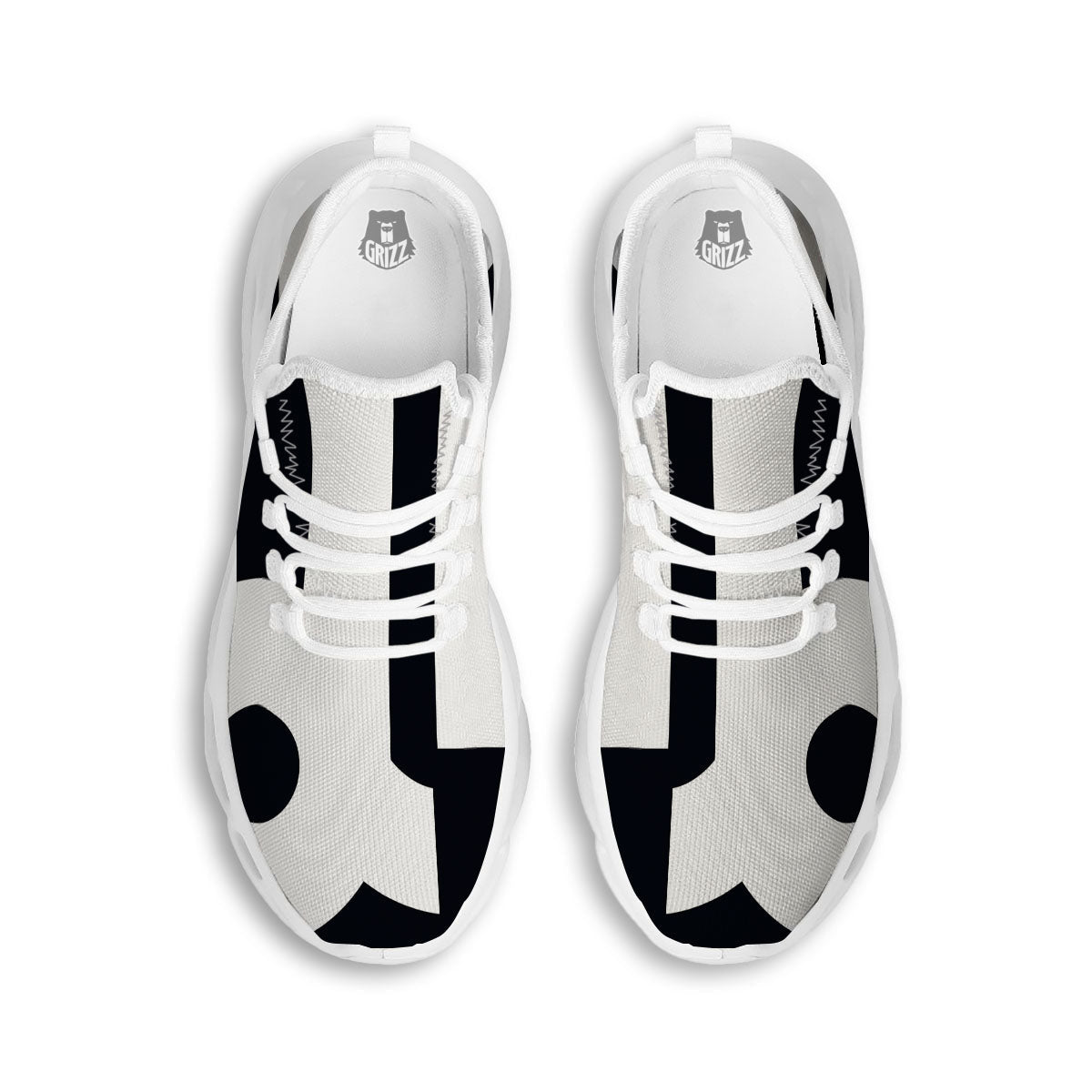Capricorn Sign Zodiac White And Black Print White Running Shoes-grizzshop