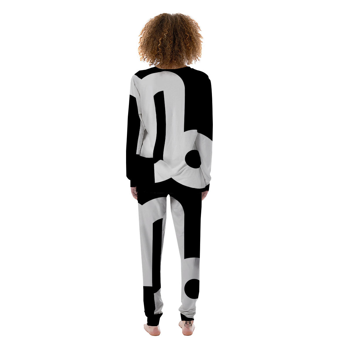 Capricorn Sign Zodiac White And Black Print Women's Pajamas-grizzshop