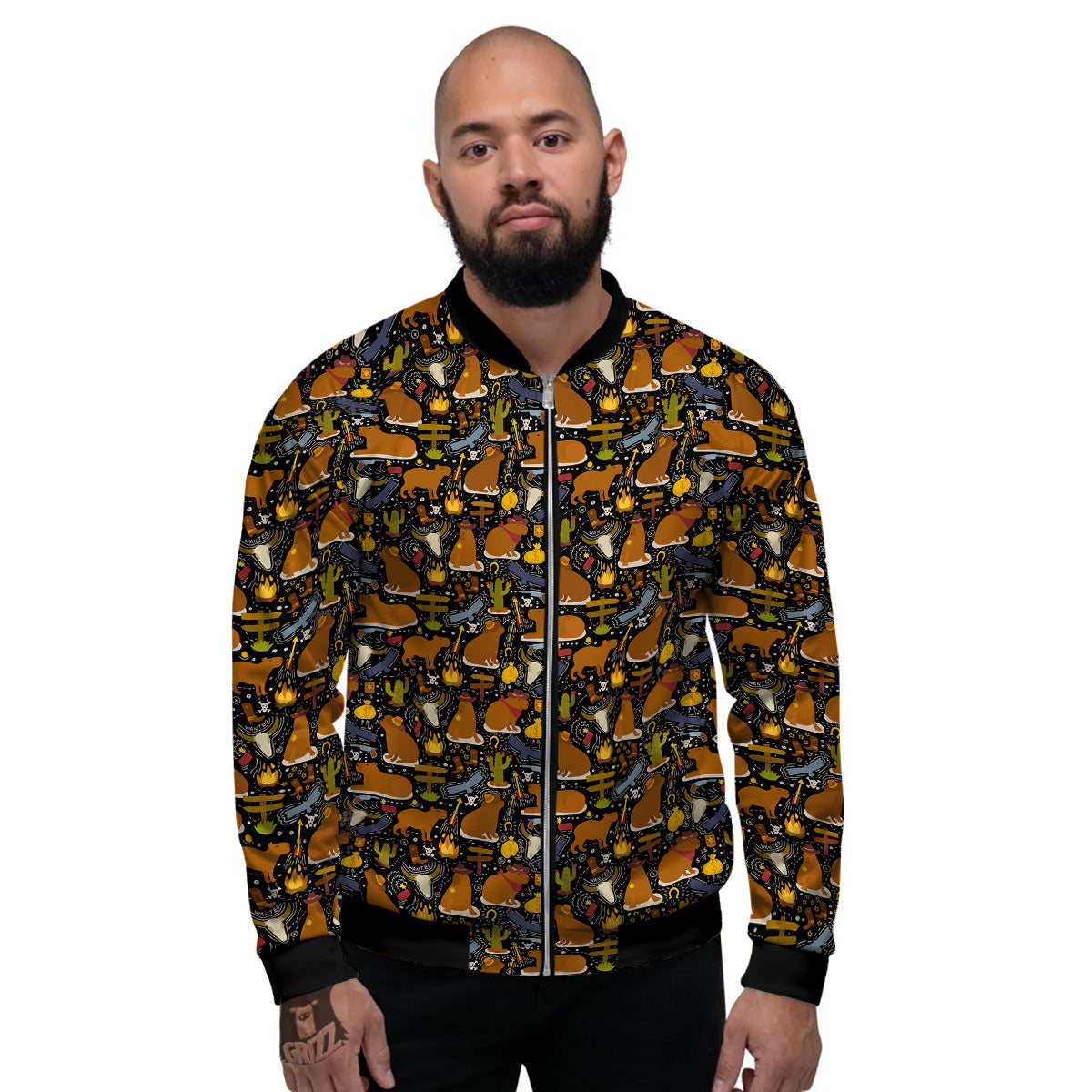Potato Chip Print Pattern Men's Bomber Jacket
