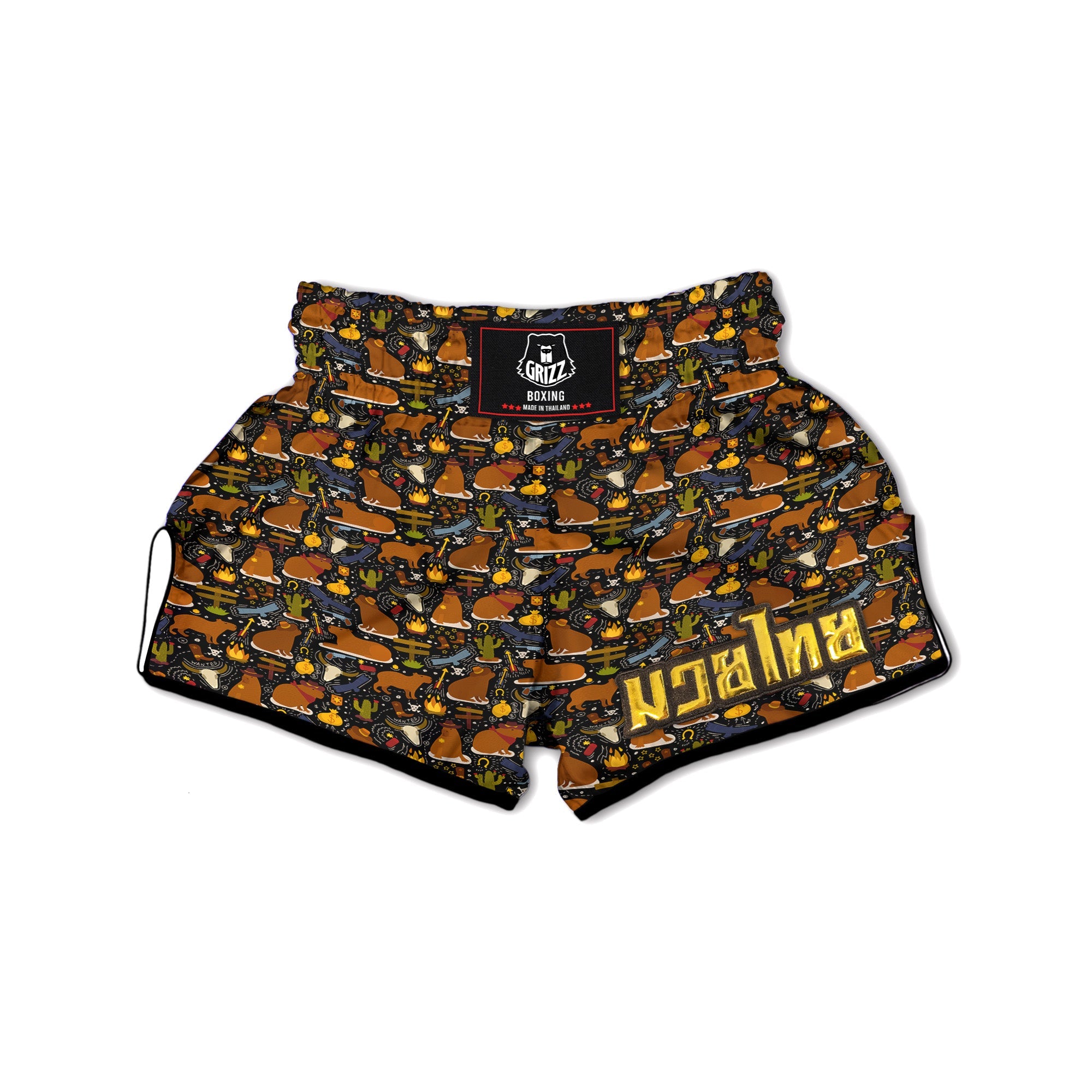 Capybaras Print Pattern Muay Thai Boxing Shorts-grizzshop