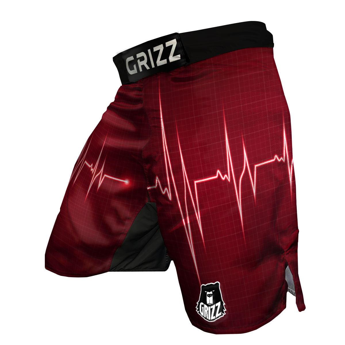 Cardiogram Heartbeat Print MMA Shorts-grizzshop