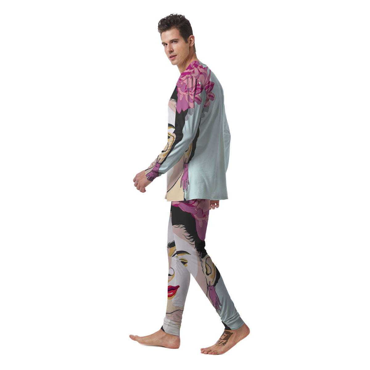 Carmen Frida Kahlo Magdalena Print Men's Pajamas-grizzshop