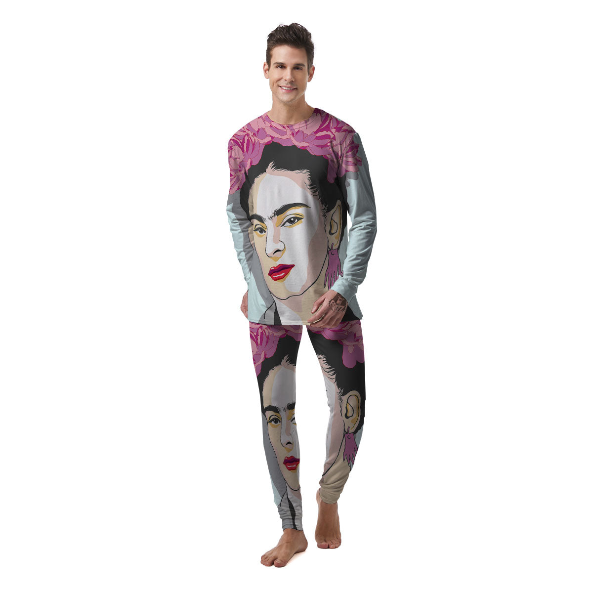 Carmen Frida Kahlo Magdalena Print Men's Pajamas-grizzshop
