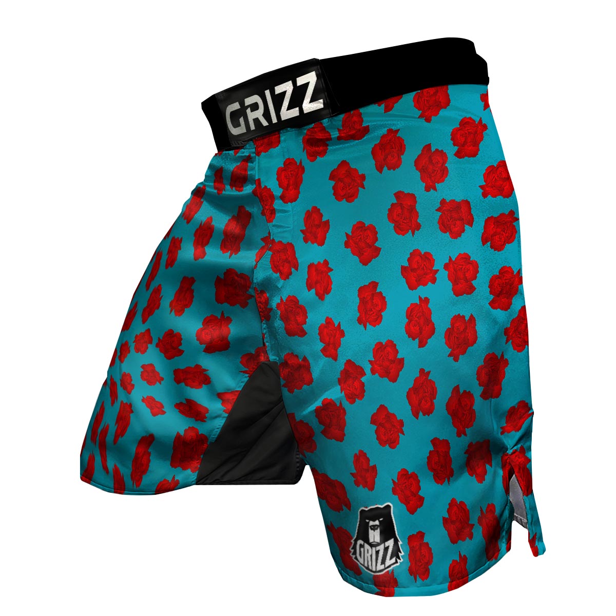 Carnation Blue And Red Print Pattern MMA Shorts-grizzshop