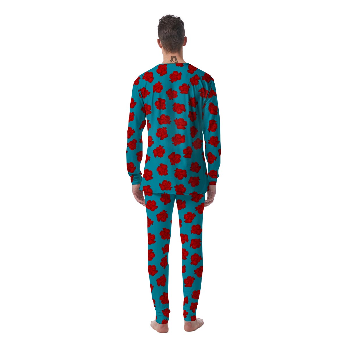 Carnation Blue And Red Print Pattern Men's Pajamas-grizzshop