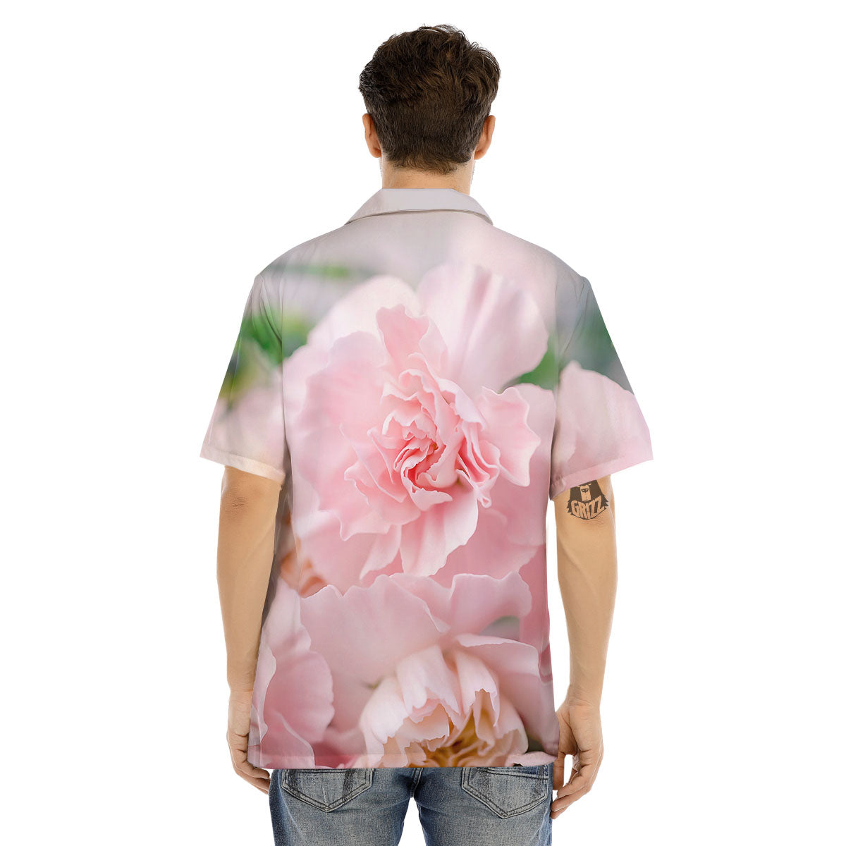 Carnation Flower Pink Print Men's Hawaiian Shirt-grizzshop