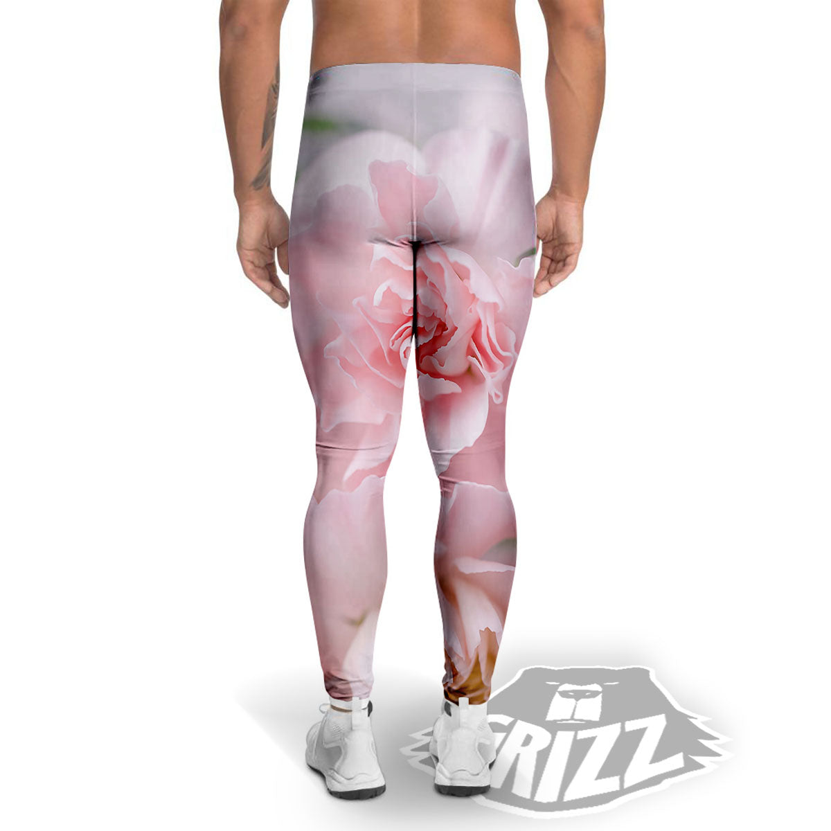 Carnation Flower Pink Print Men's Leggings-grizzshop