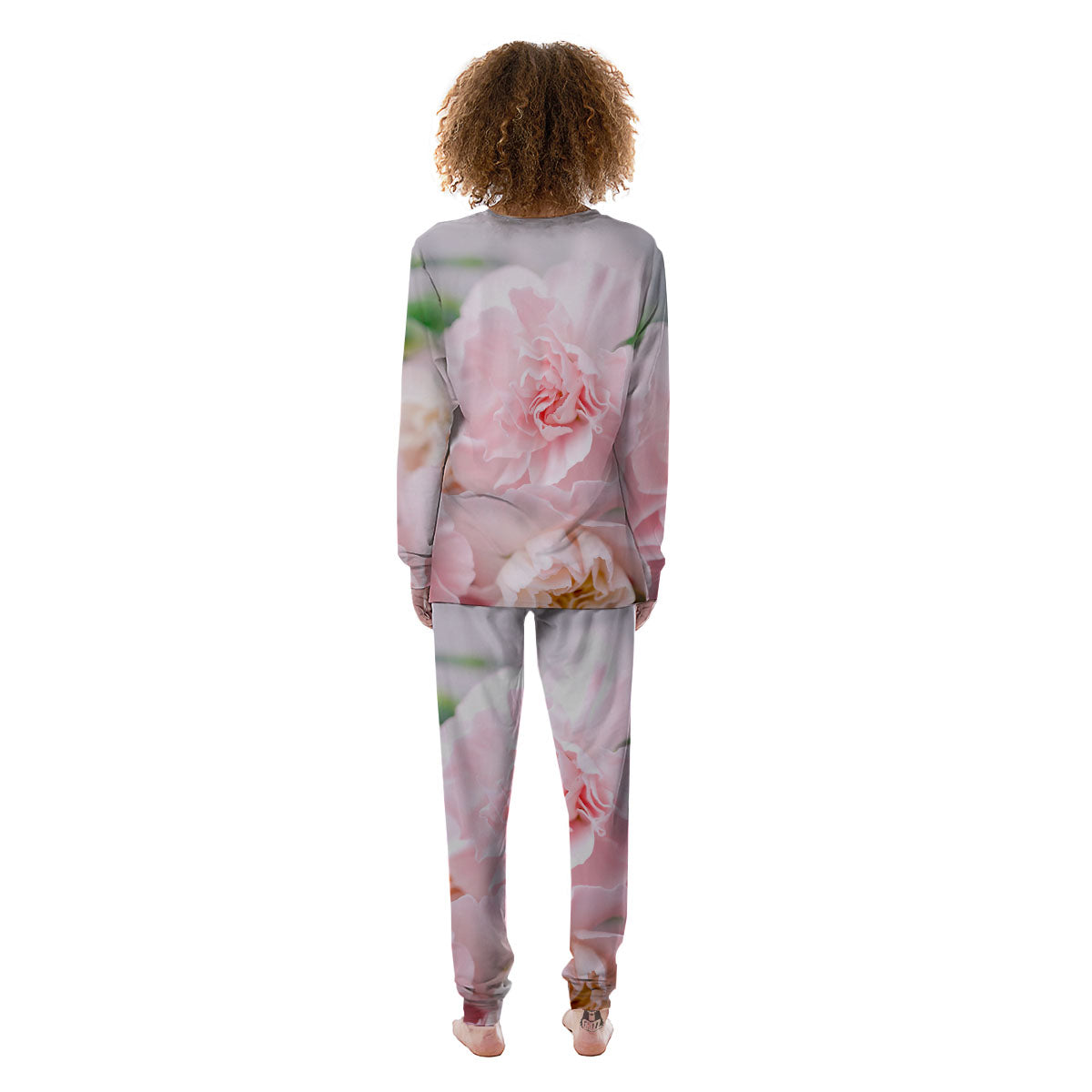 Carnation Flower Pink Print Women's Pajamas-grizzshop
