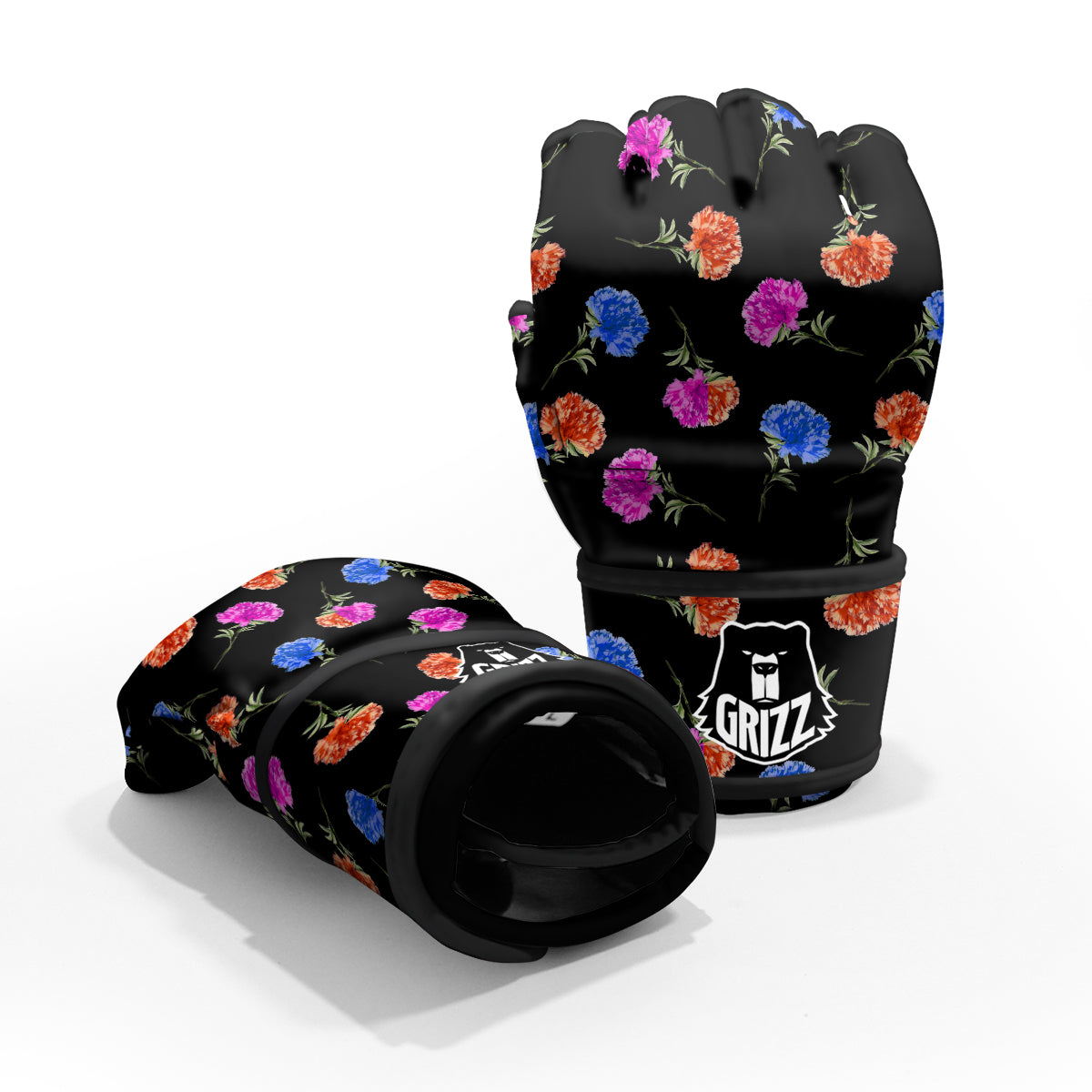 Carnation Watercolor Print Pattern MMA Gloves-grizzshop