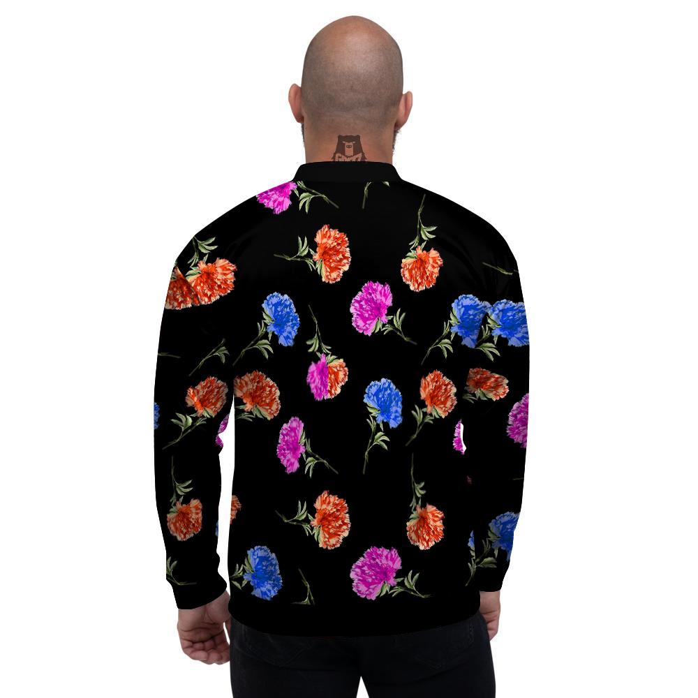 Carnation Watercolor Print Pattern Men's Bomber Jacket-grizzshop