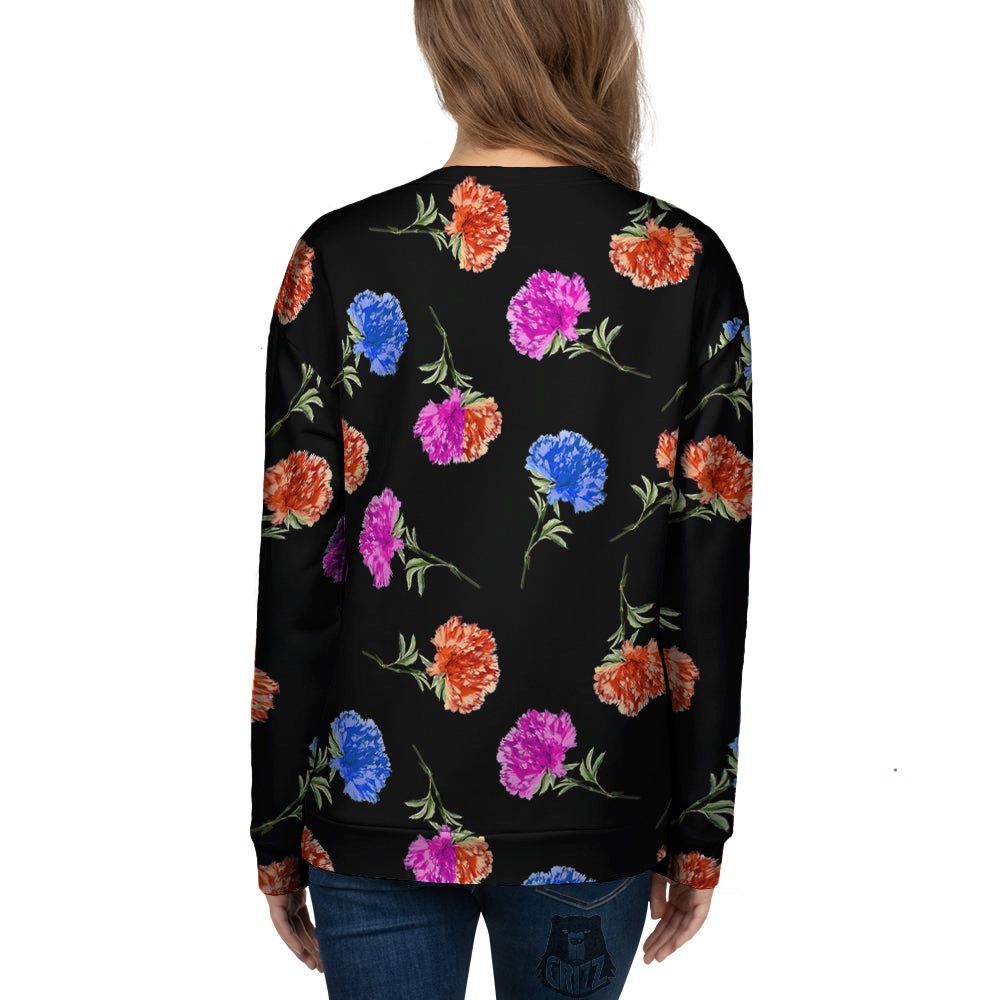 Carnation Watercolor Print Pattern Women's Sweatshirt-grizzshop