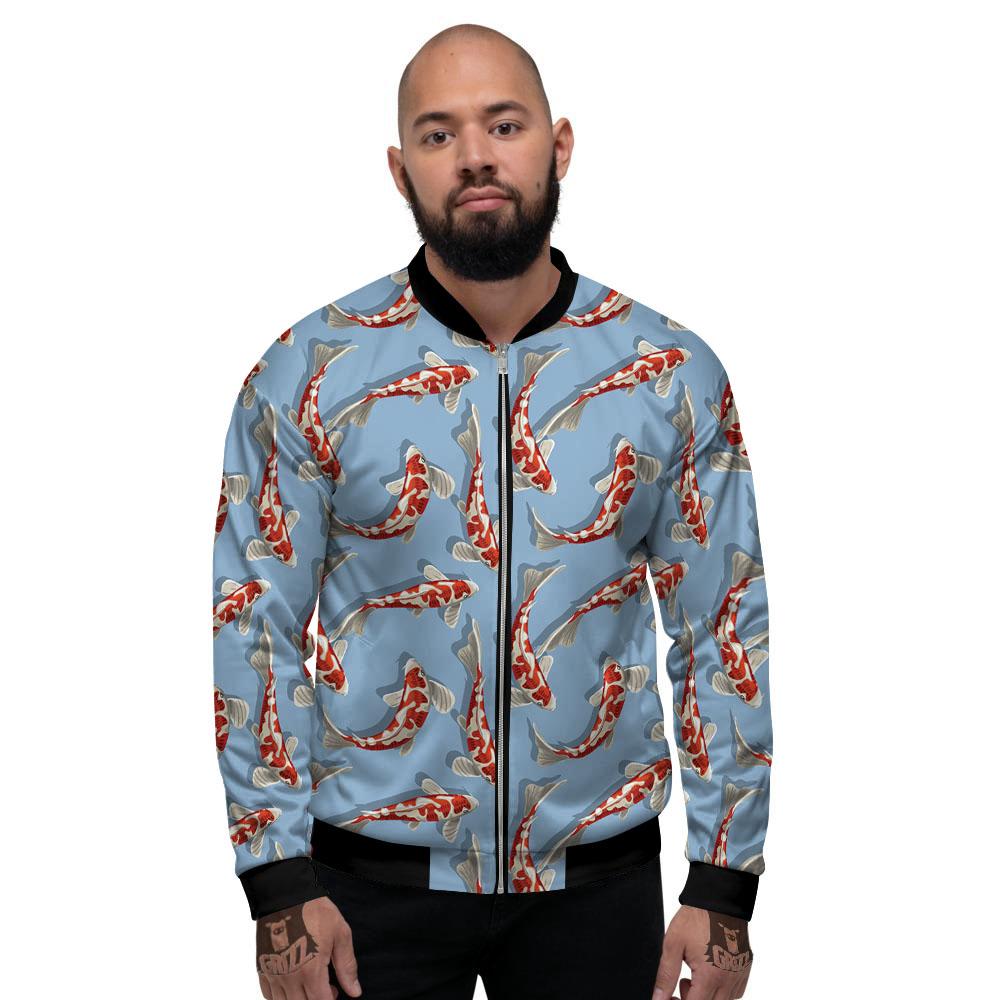 Carp Koi Print Pattern Men's Bomber Jacket-grizzshop