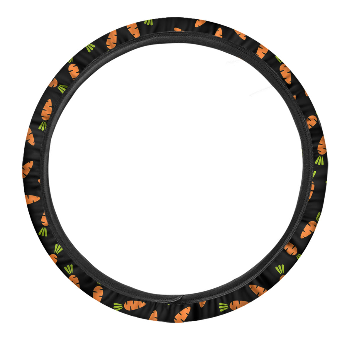Carrot Black Print Pattern Car Steering Wheel Cover-grizzshop