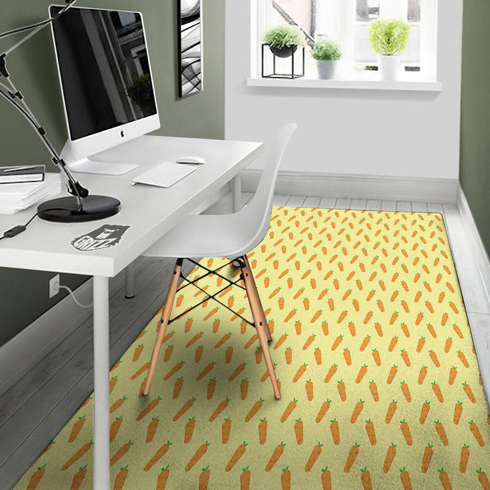 Carrot Cartoon Print Pattern Floor Mat-grizzshop