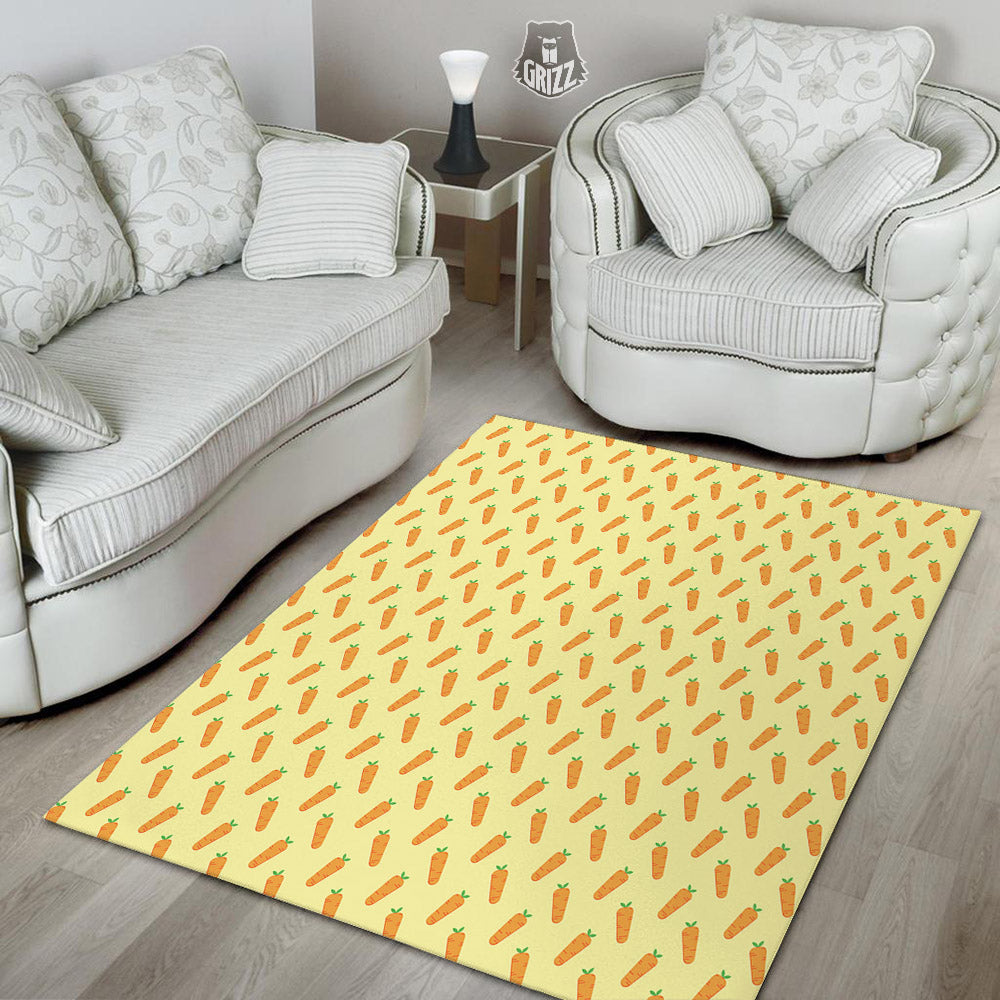 Carrot Cartoon Print Pattern Floor Mat-grizzshop