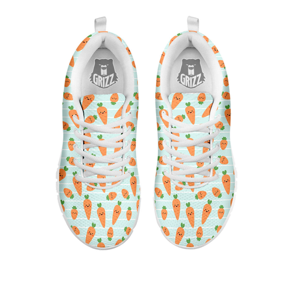 Carrot Cute Print Pattern White Sneaker-grizzshop