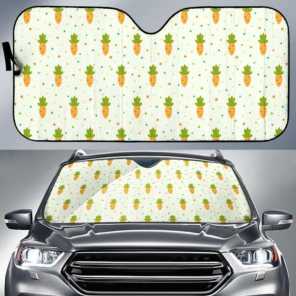 Carrot Dot Pattern Print Car Sun Shade-grizzshop