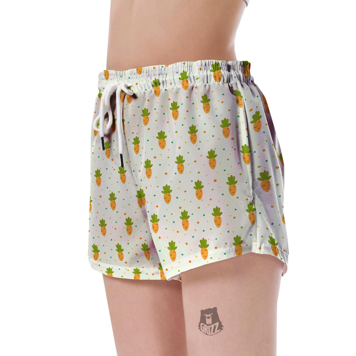 Carrot Dot Pattern Print Women's Shorts-grizzshop