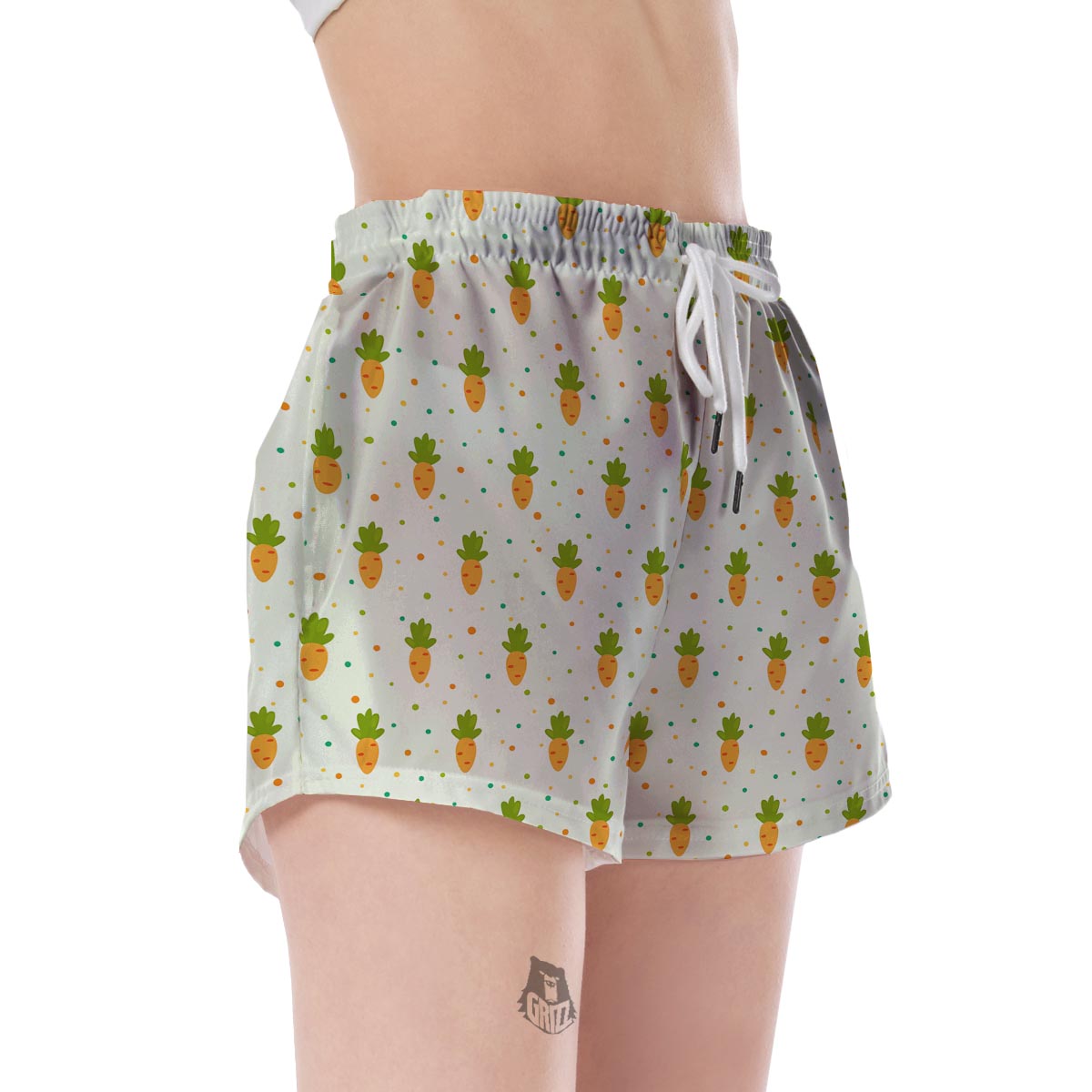 Carrot Dot Pattern Print Women's Shorts-grizzshop