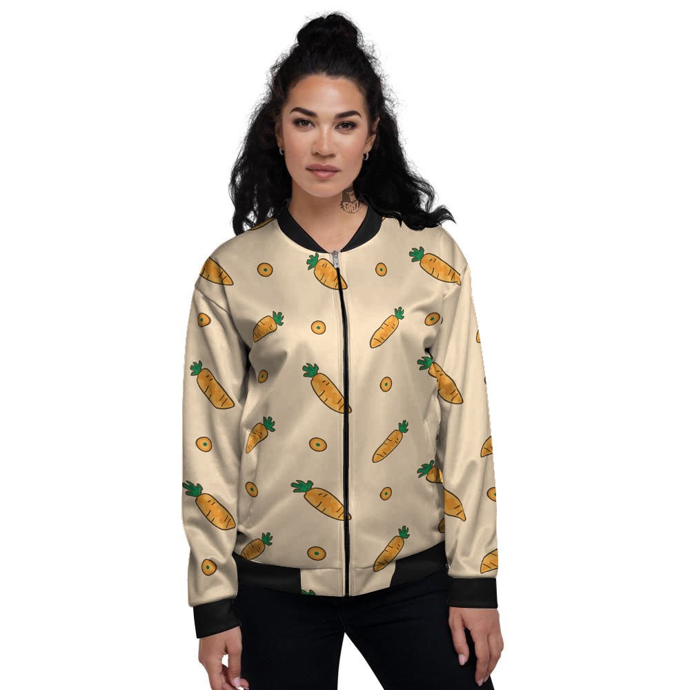 Carrot Little Print Pattern Women's Bomber Jacket-grizzshop