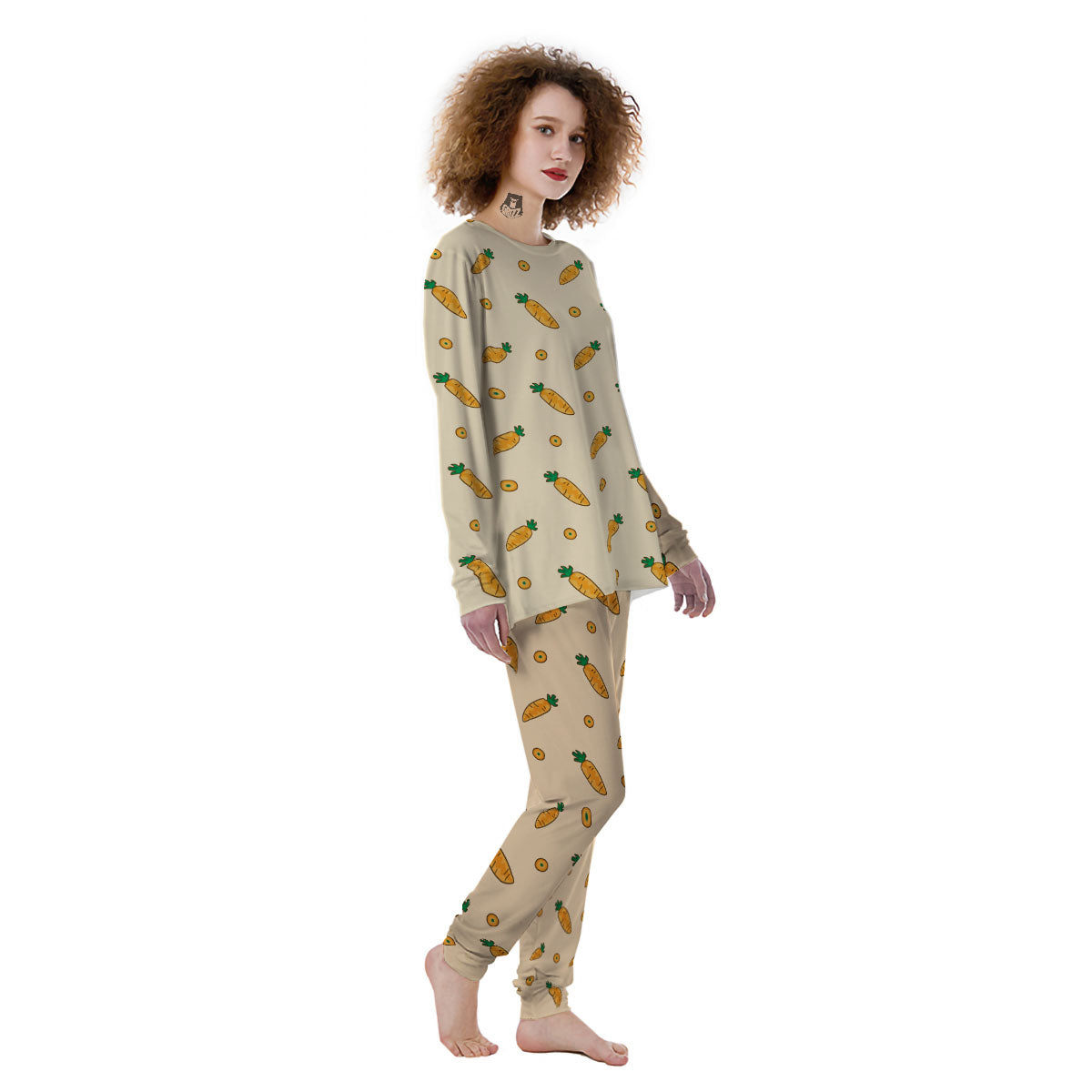 Carrot Little Print Pattern Women's Pajamas-grizzshop