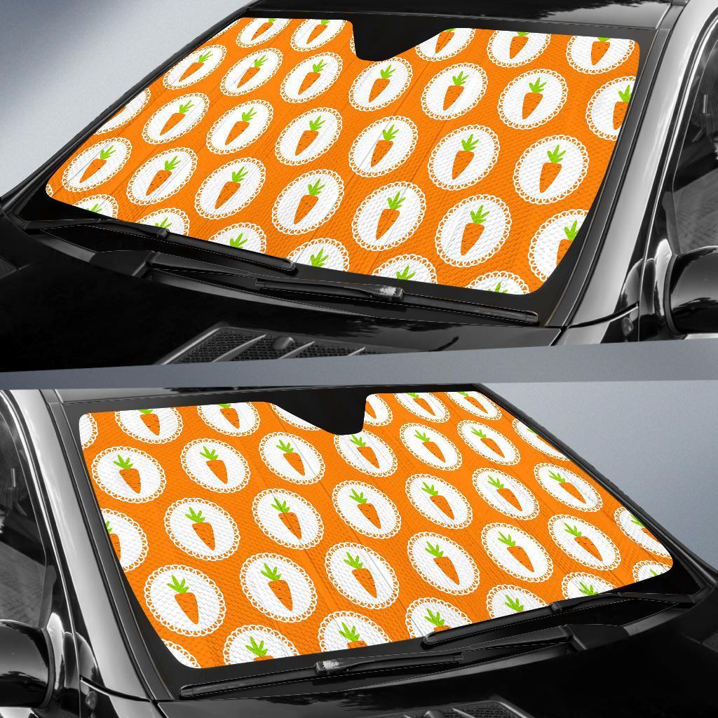 Carrot Pattern Print Car Sun Shade-grizzshop