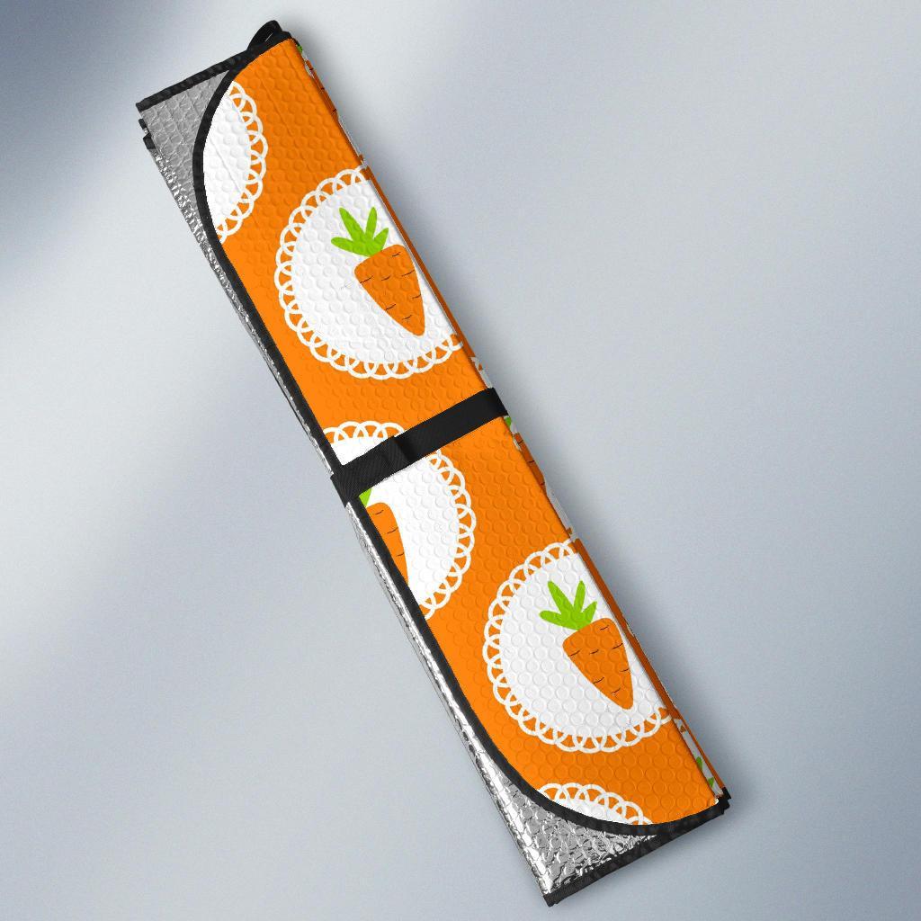 Carrot Pattern Print Car Sun Shade-grizzshop