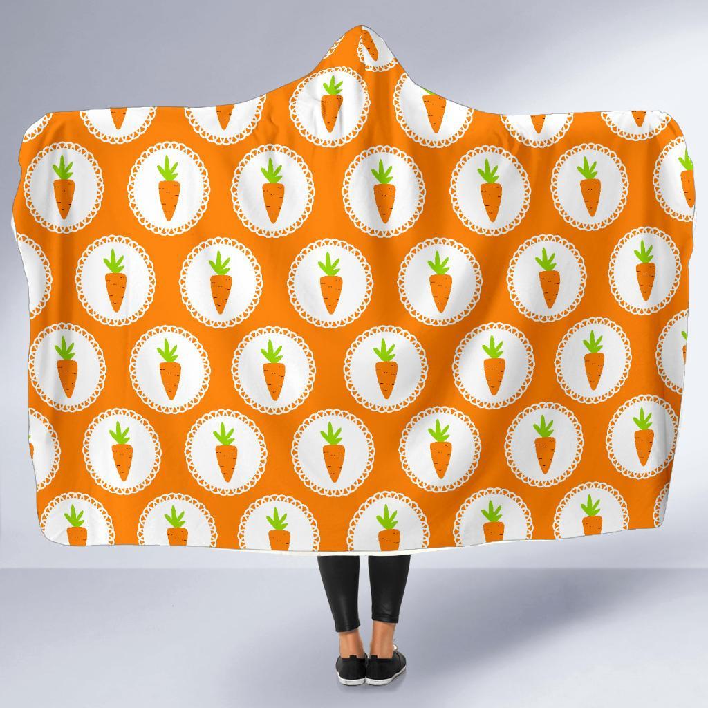 Carrot Pattern Print Hooded Blanket-grizzshop