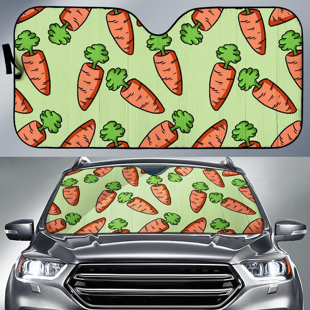 Carrot Print Pattern Car Sun Shade-grizzshop