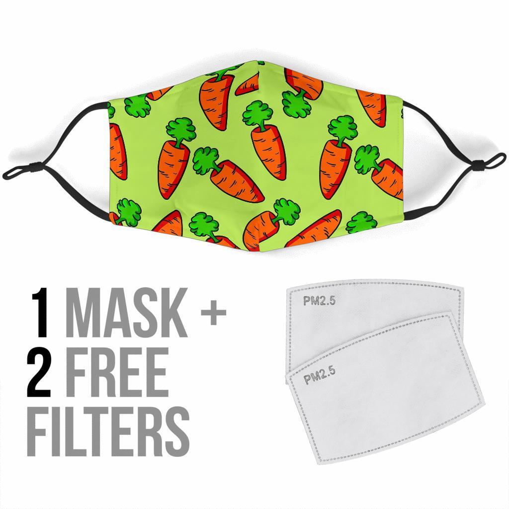 Carrot Print Pattern Face Mask-grizzshop