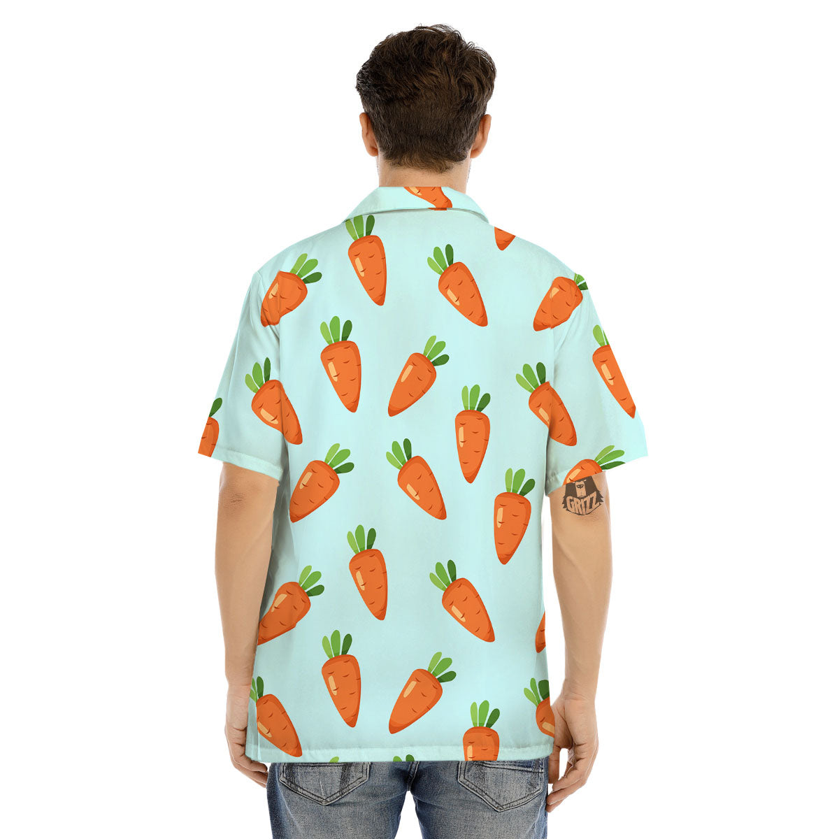 Carrot Print Pattern Men's Hawaiian Shirt-grizzshop
