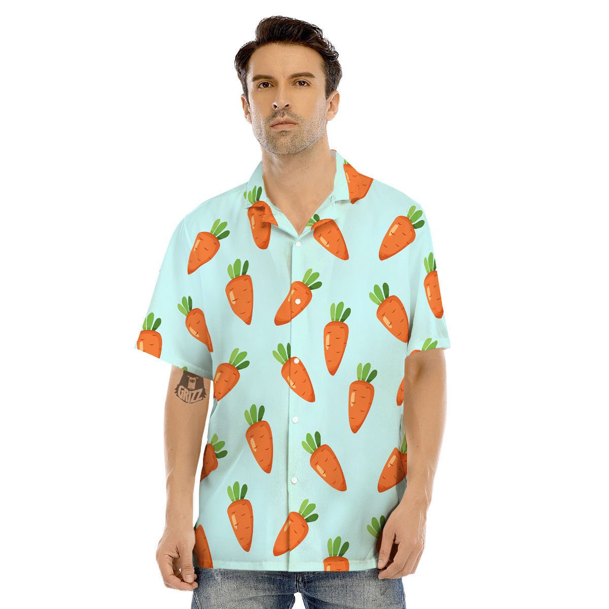 Carrot Print Pattern Men's Hawaiian Shirt-grizzshop