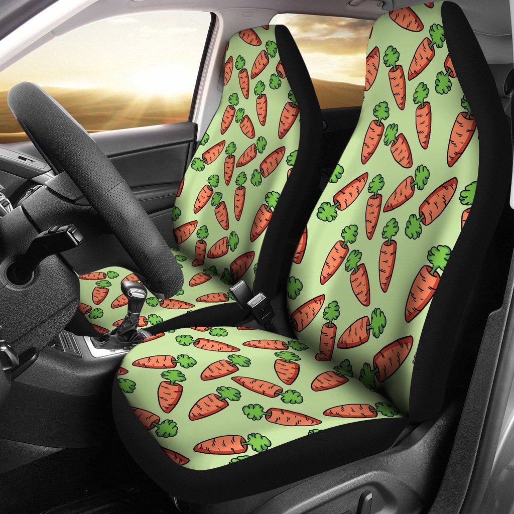 Carrot Print Pattern Universal Fit Car Seat Cover-grizzshop