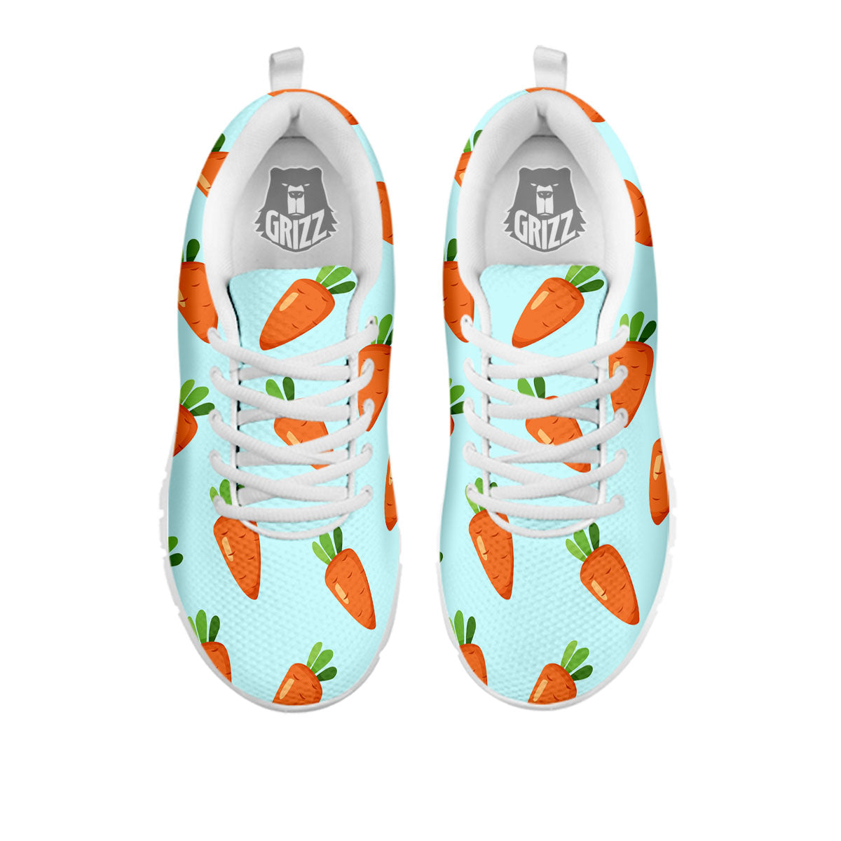 Carrot Print Pattern White Sneaker-grizzshop